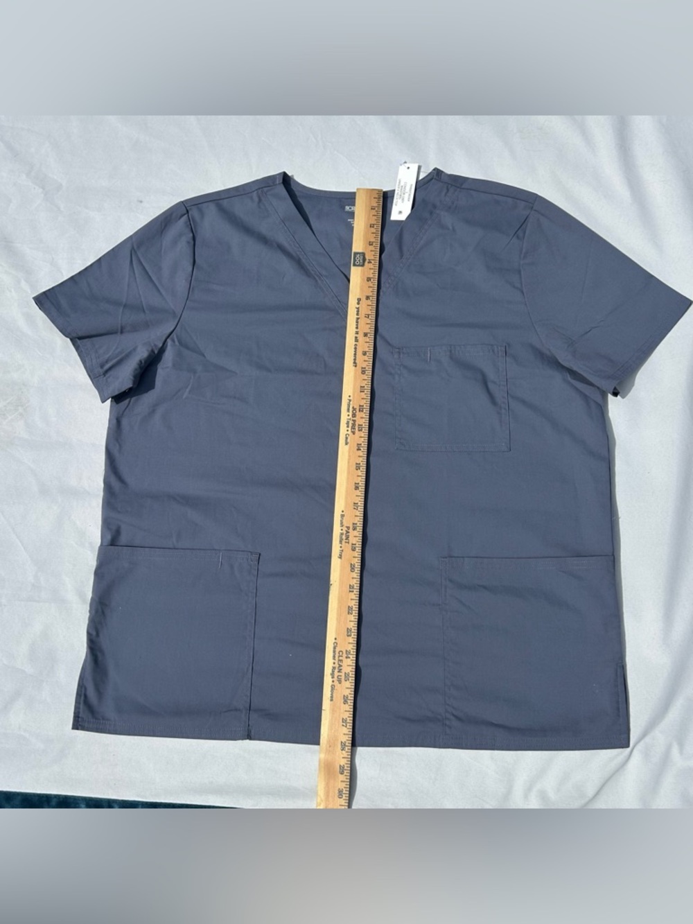 Scrub star Men's V-Neck gray scrub Top size L NWT